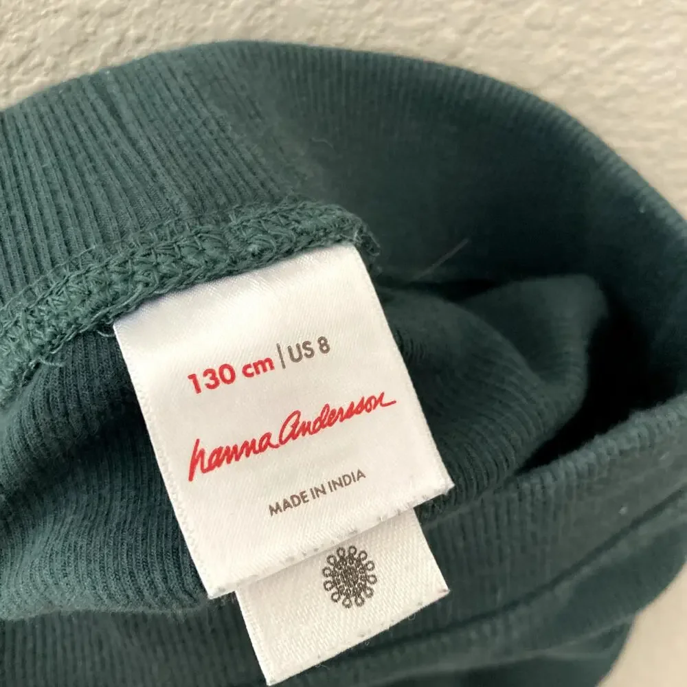 Hanna Andersson Ribbed Stretch Leggings - Juniper Green - 8 or 130cm